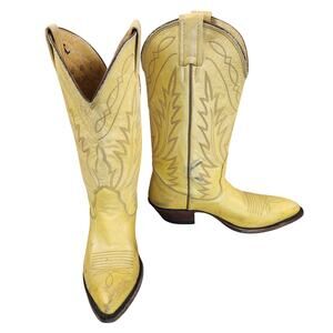 Yellow Heeled Cowboy Boots